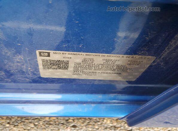 3G1BH6SE1JS653856 2018 CHEVROLET CRUZE Blue ძრავის განყოფილების ხედი