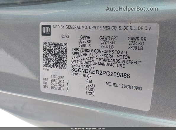 3GCNDAED2PG209886 2023 CHEVROLET SILVERADO Silver Շարժիչի բաժամունքի տեսք