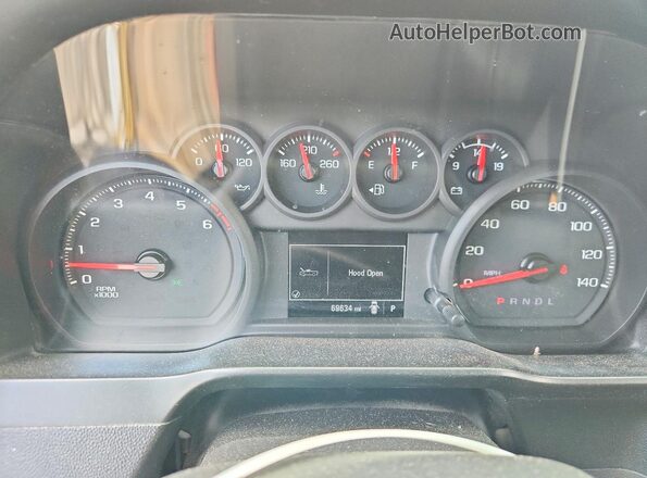 3GCNWAEF1MG330741 2021 CHEVROLET SILVERADO White Вид щитка приладів