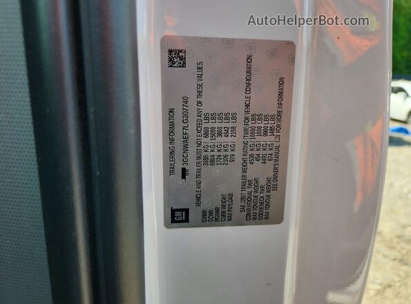 3GCNWAEF7LG307740 2020 CHEVROLET 1500 White Widok komory silnika