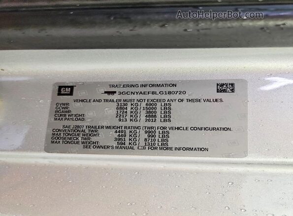 3GCNYAEF8LG180720 2020 CHEVROLET SILVERADO Серебряный Вид подкапотного пространства