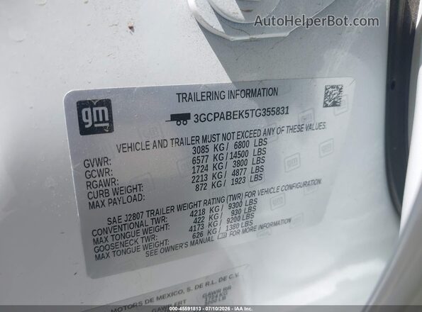 3GCPABEK5TG355831 2026 CHEVROLET SILVERADO Белый Вид подкапотного пространства