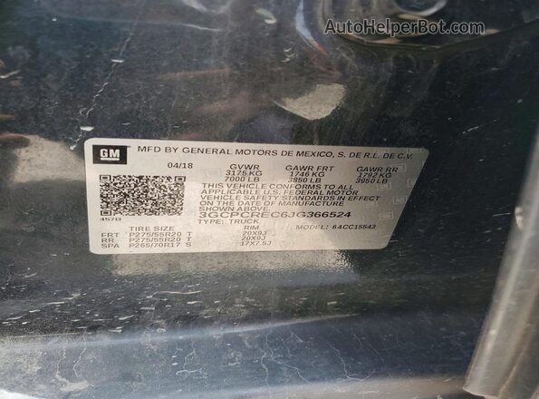 3GCPCREC6JG366524 2018 CHEVROLET SILVERADO Blue Вид підкапотного простору
