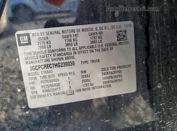 3GCPCREC7HG238030 2017 CHEVROLET SILVERADO Black Շարժիչի բաժամունքի տեսք