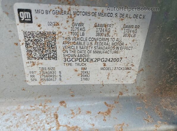 3GCPDDEK2PG242007 2023 CHEVROLET SILVERADO Gray Widok komory silnika