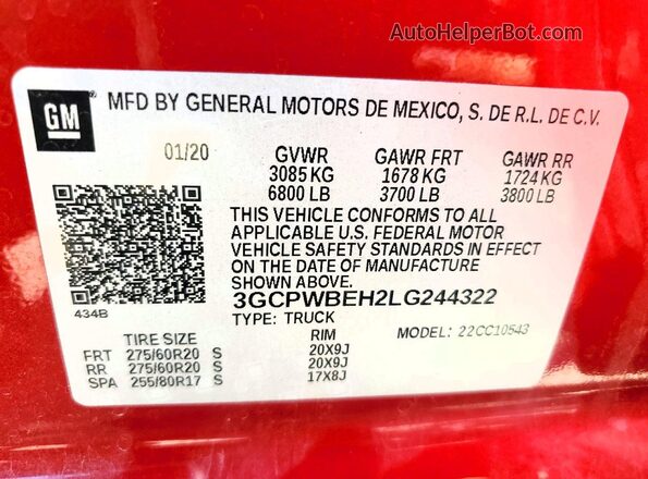 3GCPWBEH2LG244322 2020 CHEVROLET SILVERADO Maroon Engine compartment view
