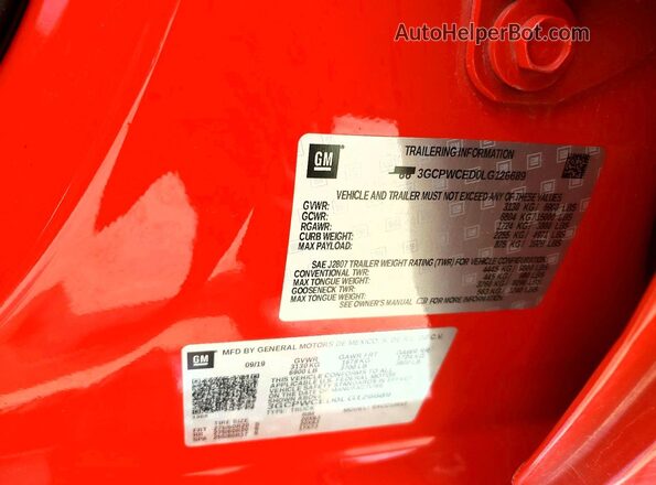 3GCPWCED0LG126689 2020 CHEVROLET SILVERADO Red Շարժիչի բաժամունքի տեսք