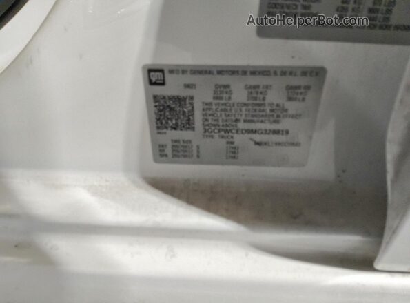 3GCPWCED9MG328819 2021 CHEVROLET SILVERADO White Engine compartment view