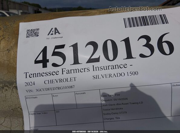 3GCUDFED7RG103087 2024 CHEVROLET SILVERADO Black Vista del compartimento del motor