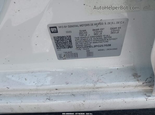 3GCUDHEL2PG217028 2023 CHEVROLET SILVERADO White Vista del compartimento del motor