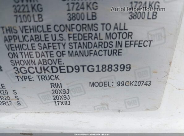 3GCUKDED9TG188399 2026 CHEVROLET SILVERADO White Вид підкапотного простору