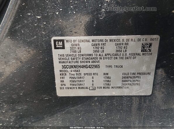 3GCUKNEH4HG422965 2017 CHEVROLET SILVERADO Blue Вид підкапотного простору