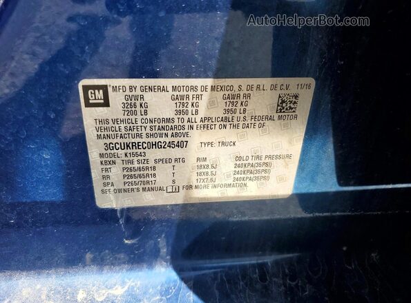 3GCUKREC0HG245407 2017 CHEVROLET SILVERADO Синий Вид подкапотного пространства
