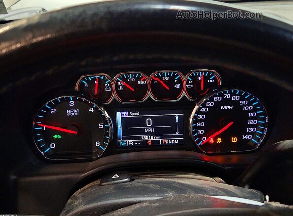 3GCUKREC1GG158453 2016 CHEVROLET SILVERADO Silver Vista del cuadro de instrumentos