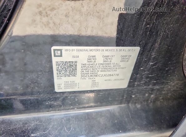 3GCUKREC2JG284778 2018 CHEVROLET SILVERADO Black Widok komory silnika