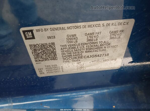 3GCUKREC4JG542718 2018 CHEVROLET SILVERADO Black Vista del compartimento del motor
