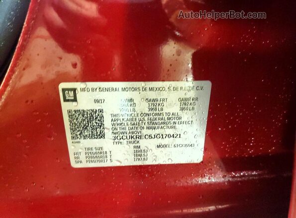 3GCUKREC5JG170421 2018 CHEVROLET SILVERADO Maroon Вид підкапотного простору