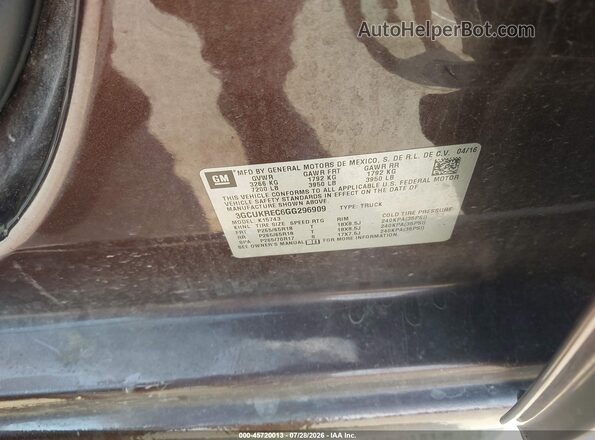 3GCUKREC6GG296909 2016 CHEVROLET SILVERADO Burgundy Vista del compartimento del motor
