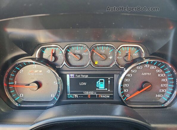 3GCUKREC8GG189599 2016 CHEVROLET SILVERADO Gray Instrument cluster view