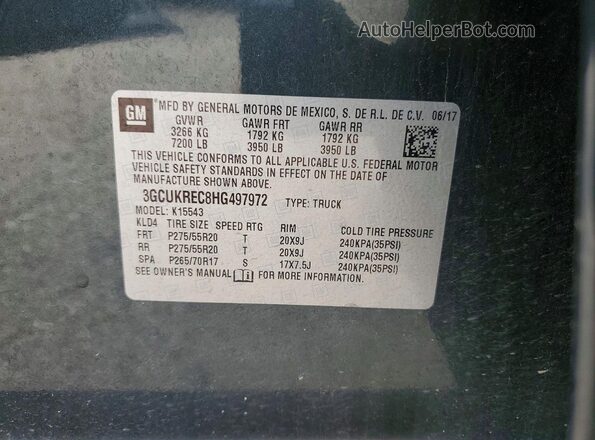 3GCUKREC8HG497972 2017 CHEVROLET SILVERADO Black Widok komory silnika