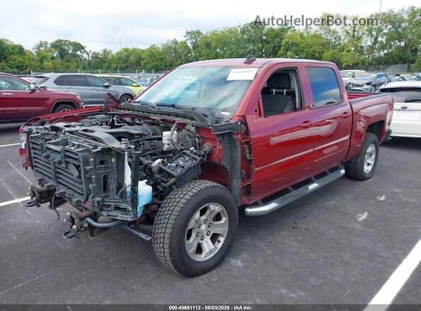 3GCUKREC8JG339685 2018 CHEVROLET SILVERADO Red წინა მარცხენა ხედი სამი მეოთხედიდან