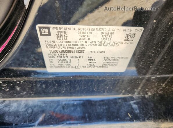 3GCUKREC9GG388287 2016 CHEVROLET SILVERADO Black Շարժիչի բաժամունքի տեսք