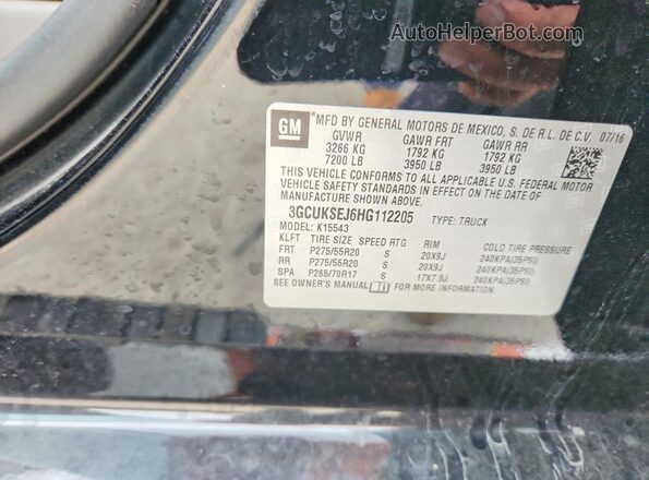 3GCUKSEJ6HG112205 2017 CHEVROLET SILVERADO Black Engine compartment view