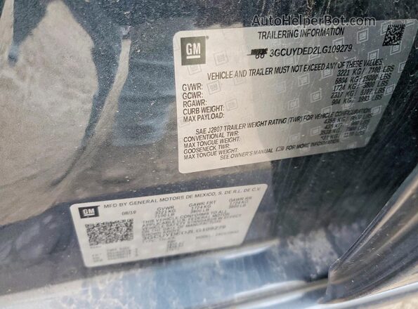 3GCUYDED2LG109279 2020 CHEVROLET SILVERADO Серый Вид подкапотного пространства