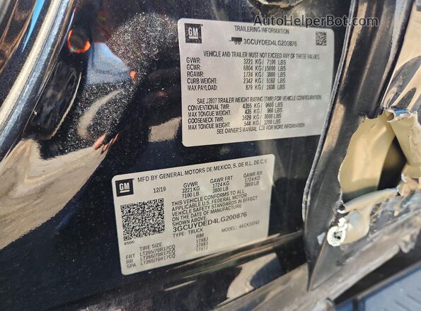 3GCUYDED4LG200876 2020 CHEVROLET SILVERADO Black Engine compartment view