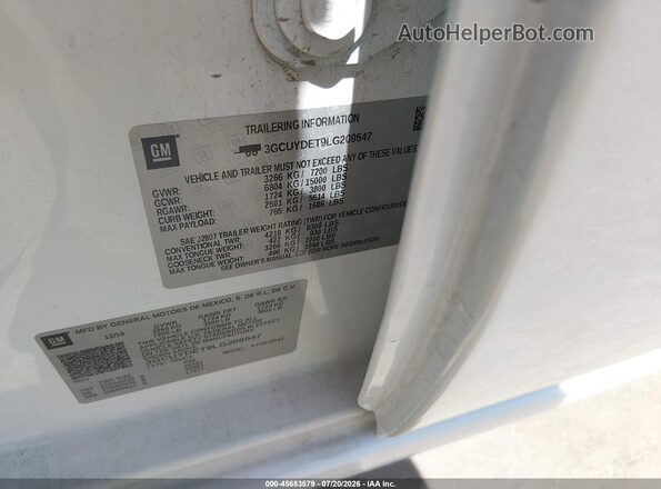 3GCUYDET9LG209547 2020 CHEVROLET SILVERADO Белый Вид подкапотного пространства