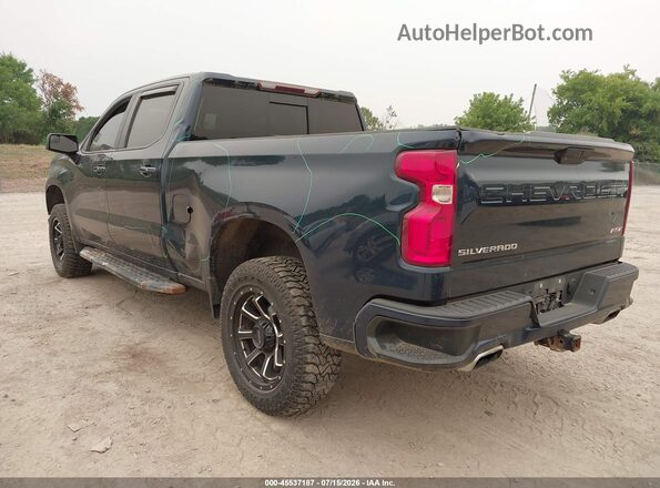 3GCUYEED2KG195696 2019 CHEVROLET SILVERADO Blue Trasero izquierdo