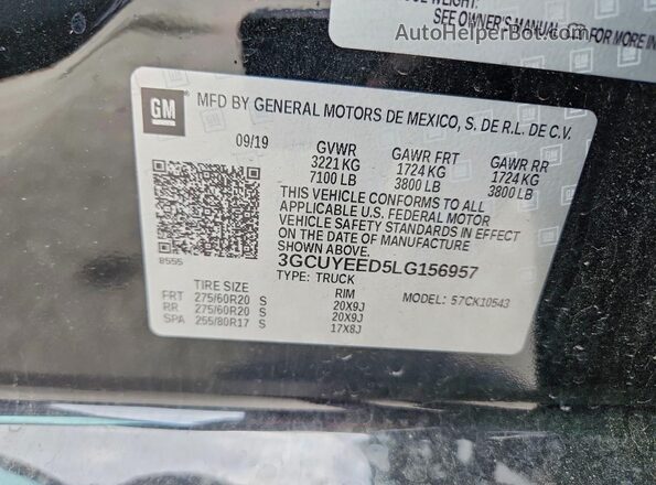 3GCUYEED5LG156957 2020 CHEVROLET SILVERADO Black Engine compartment view