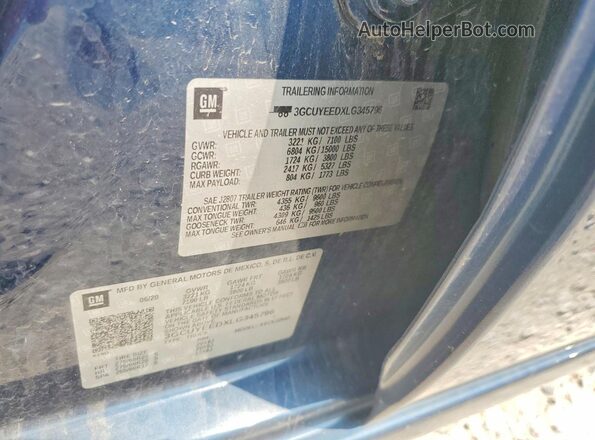 3GCUYEEDXLG345796 2020 CHEVROLET SILVERADO Синий Вид подкапотного пространства