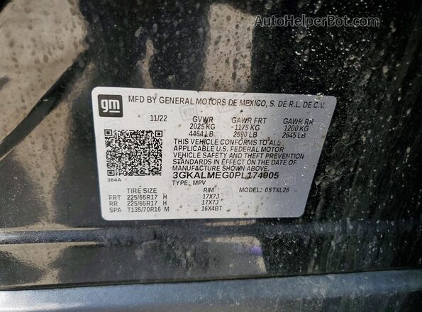 3GKALMEG0PL174905 2023 GMC TERRAIN Black Вид наклейки з VIN-кодом