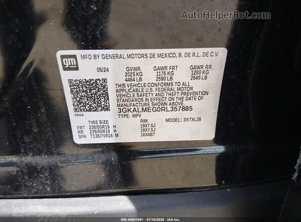 3GKALMEG0RL357885 2024 GMC TERRAIN Black Widok komory silnika