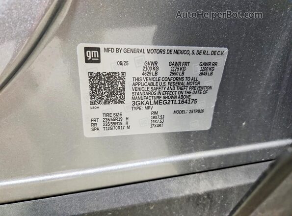 3GKALMEG2TL164175 2026 GMC TERRAIN Silver Вид наклейки з VIN-кодом