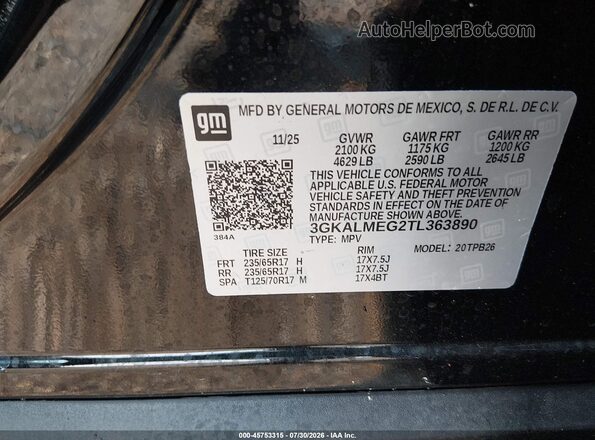 3GKALMEG2TL363890 2026 GMC TERRAIN Black Engine compartment view