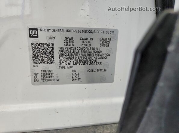 3GKALMEG3RL399788 2024 GMC TERRAIN White Engine compartment view