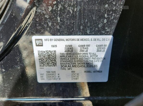 3GKALMEG4SL310185 2025 GMC TERRAIN Black VIN կոդի պիտակի տեսք