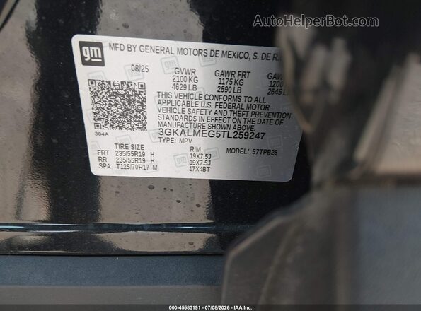 3GKALMEG5TL259247 2026 GMC TERRAIN Black Engine compartment view