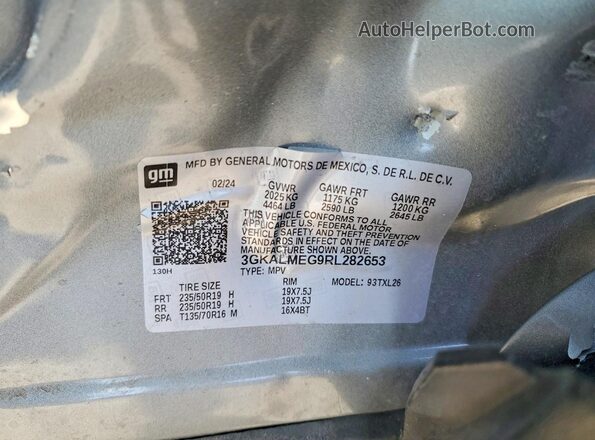 3GKALMEG9RL282653 2024 GMC TERRAIN Серый Вид подкапотного пространства