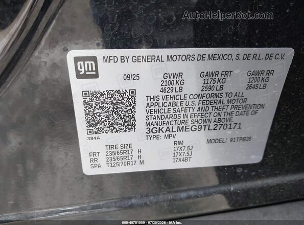 3GKALMEG9TL270171 2026 GMC TERRAIN Black ძრავის განყოფილების ხედი