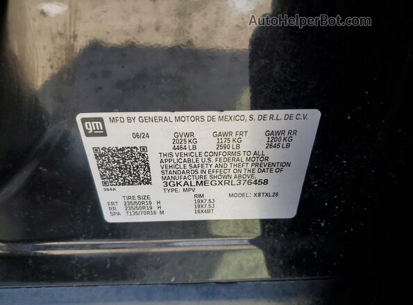 3GKALMEGXRL376458 2024 GMC TERRAIN Черный Вид наклейки с VIN-кодом