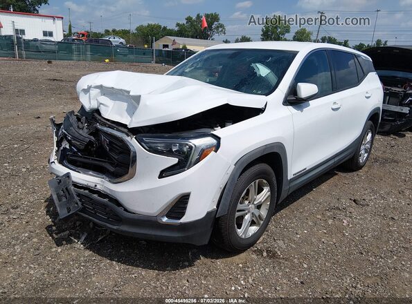 3GKALMEV1JL219453 2018 GMC TERRAIN White Առջևի ձախ երեք քառորդ տեսարան