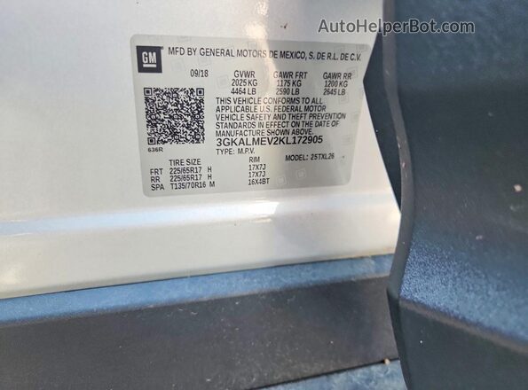 3GKALMEV2KL172905 2019 GMC TERRAIN Silver Engine compartment view