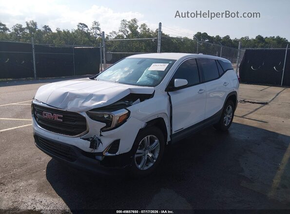 3GKALMEV6JL327745 2018 GMC TERRAIN White Առջևի ձախ երեք քառորդ տեսարան
