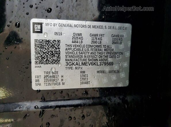 3GKALMEV6KL379569 2019 GMC TERRAIN Black Engine compartment view
