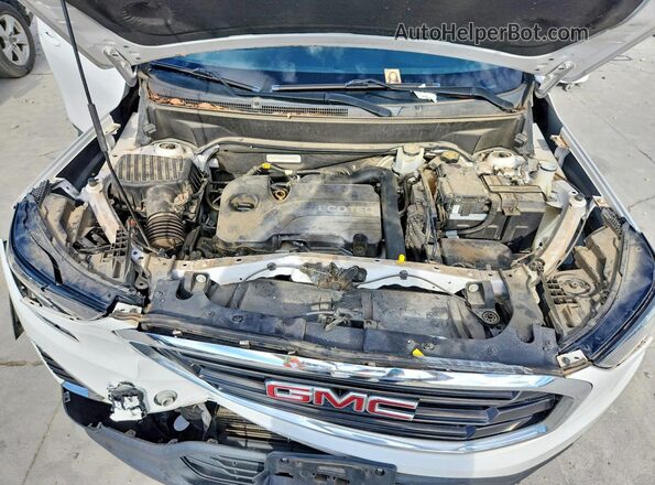 3GKALMEV7JL385198 2018 GMC TERRAIN White Vista del compartimento del motor