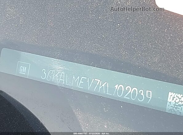 3GKALMEV7KL102039 2019 GMC TERRAIN Silver 