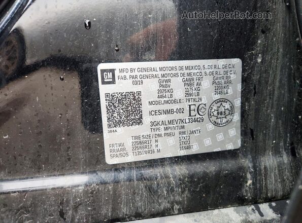 3GKALMEV7KL334429 2019 GMC TERRAIN Black Widok wnętrza 360 stopni